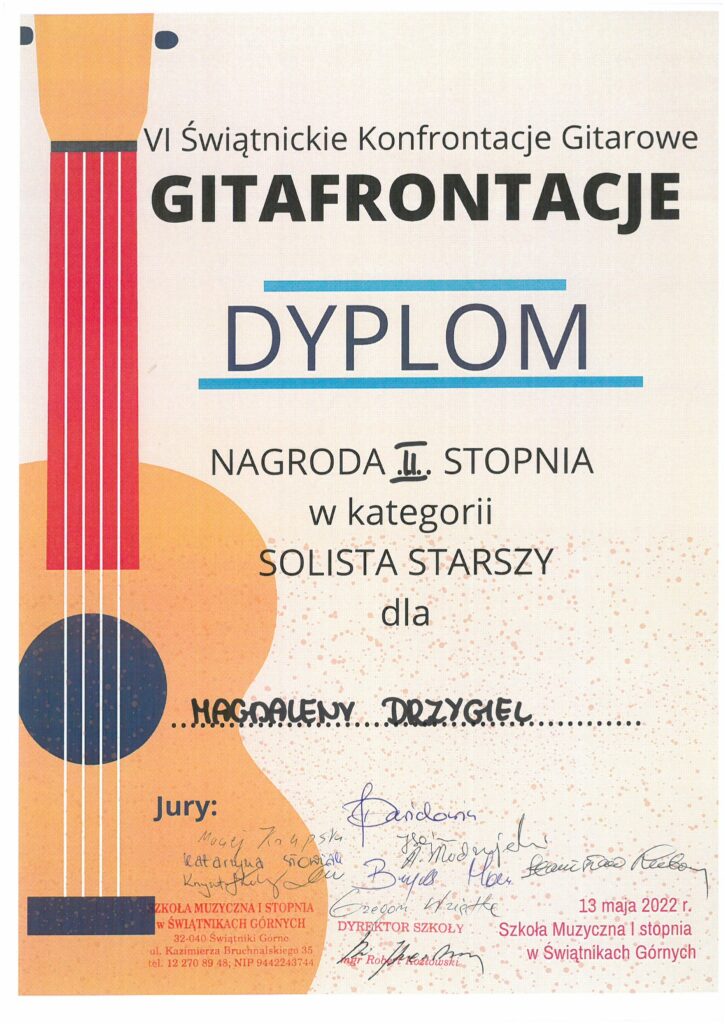 Dyplom Magdalena Drzygiel 13.05.2022 R
