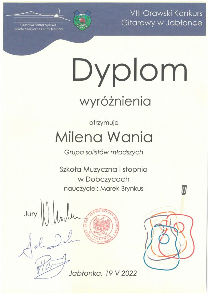 Dyplom Milena Wania 19.05.2022 R