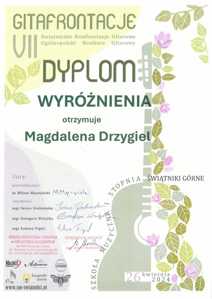 8. Magdalena Drzygiel Wyróżnienie