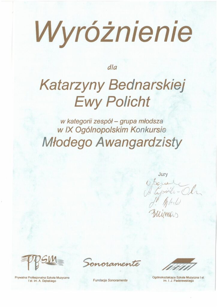Dyplom Duet Bednarska I Policht 1