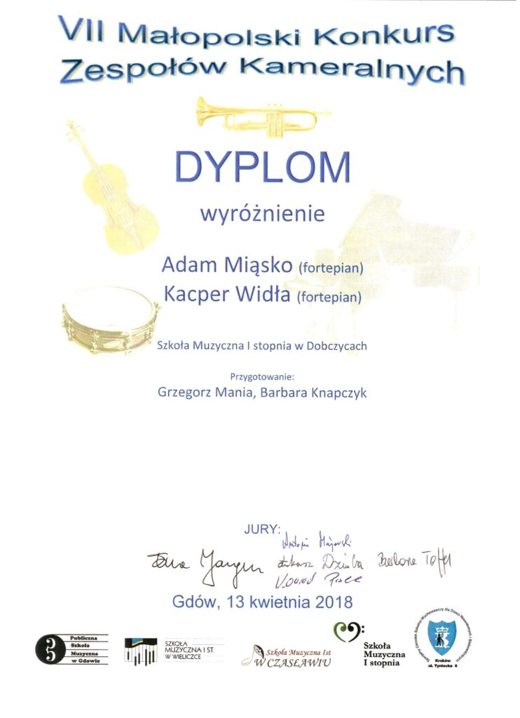 Dyplom Miąsko I Widła Gdów 1