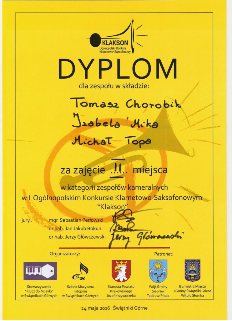 Dyplom Trio Chorobik, Mika, Topa 1