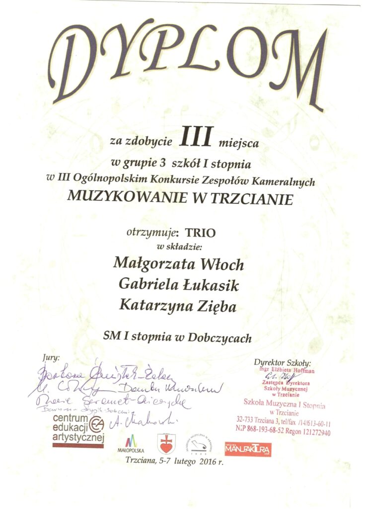 Dyplom Trio Włoch, Łukasik, Zięba 1