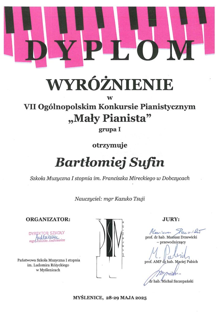 Bartłomiej Sufin Mały Pianista