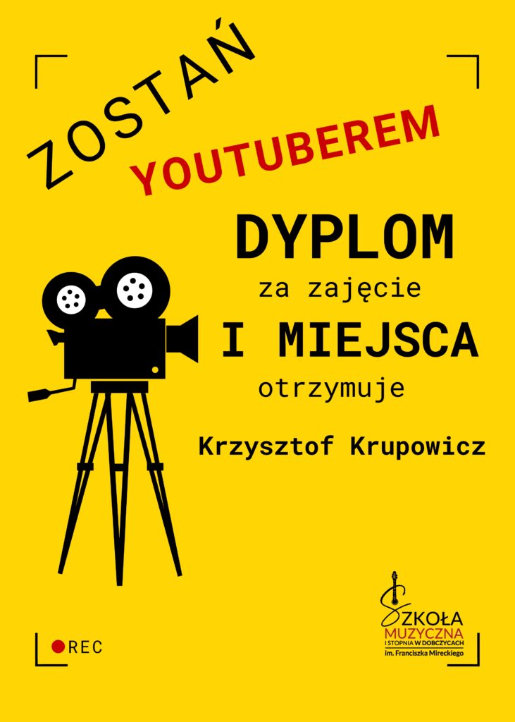 Zostań Youtuberem 3 Dyplomy 2