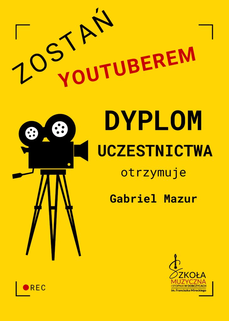 Zostań Youtuberem 3 Dyplomy 3