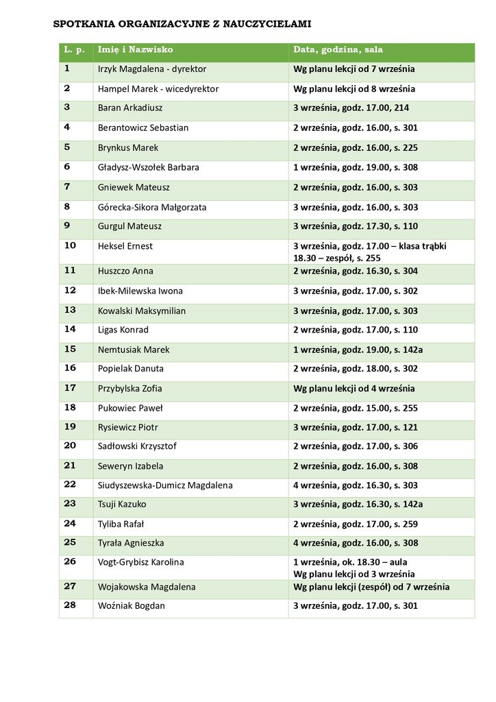 Spotkania Organizacyjne Z Nauczycielami 2026, 2027 Page 0001
